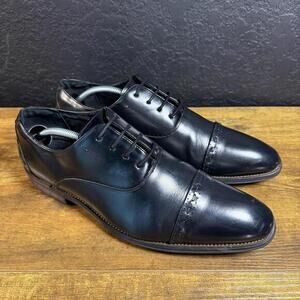 Stacy Adams Dickinson 25196-001 Black Leather Cap Toe Oxford Mens Size 10.5M